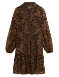 Animal Print Mini Tiered Dress