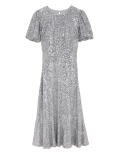 Sequin Round Neck Midi Tea Dress