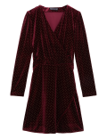Velvet Studded Knee Length Wrap Dress