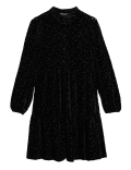 Star Devore Knee Length Shirt Dress