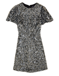 Sequin Round Neck Knee Length Tea Dress