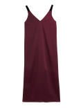 Velvet V-Neck Midi Slip Dress