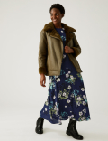 Floral Round Neck Midaxi Tea Dress