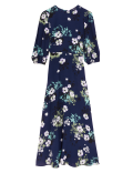 Floral Round Neck Midaxi Tea Dress