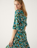 Floral Round Neck Midaxi Tea Dress