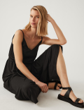 Jersey Cropped Wide Leg Jumpsuit