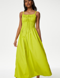 Smocked Strappy Midaxi Dress