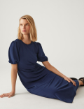 Jersey Round Neck Midi Tea Dress