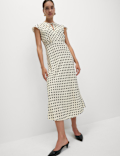 Floral Tie Neck Midaxi Tea Dress