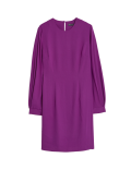 Round Neck Blouson Sleeve Mini Shift Dress