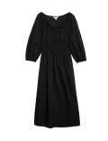 Pure Cotton Square Neck Midaxi Dress