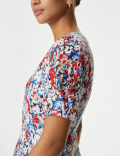 Pure Cotton Floral Cutwork Detail Midi Tea Dress