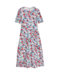 Pure Cotton Floral Cutwork Detail Midi Tea Dress