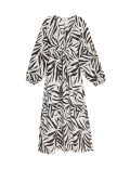 Printed V-Neck Midi Tea Dress