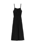 Crinkle Smocked Cami Midi Slip Dress