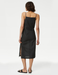 Linen Rich Beaded Midi Slip Dress