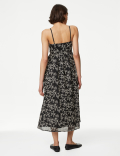 Lace Square Neck Midaxi Waisted Dress