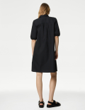 Pure Cotton Puff Sleeve Mini Swing Dress