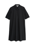 Pure Cotton Puff Sleeve Mini Swing Dress