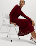 Jersey Knitted Lace Midaxi Dress