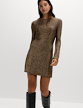Lurex Metallic Mini Shift Dress