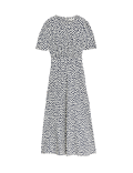 Printed Puff Sleeve Midaxi Tea Dress