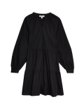 Pure Cotton V-Neck Mini Tiered Dress