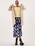 Jersey Printed Pleated Midaxi Skirt