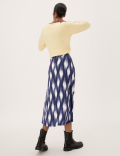 Jersey Printed Pleated Midaxi Skirt