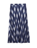 Jersey Printed Pleated Midaxi Skirt