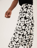 Floral Midi A-Line Skirt