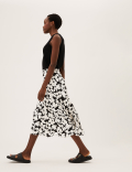 Floral Midi A-Line Skirt