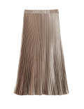 Satin Pleated Midaxi Skirt