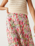 Printed Pleated Midaxi Skirt