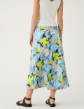 Printed Pleated Midaxi Skirt