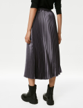 Satin Pleated Midaxi Skirt