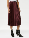 Satin Pleated Midaxi Skirt