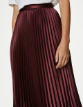 Satin Pleated Midaxi Skirt