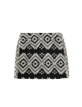 Cotton Blend Jacquard Mini A-Line Skirt