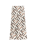 Linen Blend Printed Maxi Slip Skirt