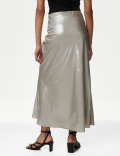 Metallic Maxi Slip Skirt