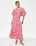 Pure Cotton Printed Maxi A-Line Skirt