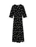Printed Round Neck Midaxi Column Dress