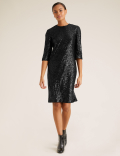 Sequin Knee Length Shift Dress