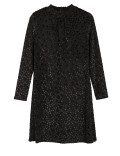 Velvet Polka Dot High Neck Swing Dress