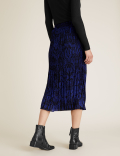Snake Print Plisse Midi Straight Skirt