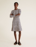 Ditsy Floral Puff Sleeve Mini Tea Dress