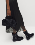 Satin Lace Midaxi Slip Skirt