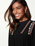 Embroidered Relaxed Mini Dress