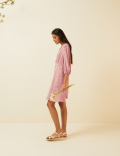 Floral V-Neck Button Through Mini Tea Dress